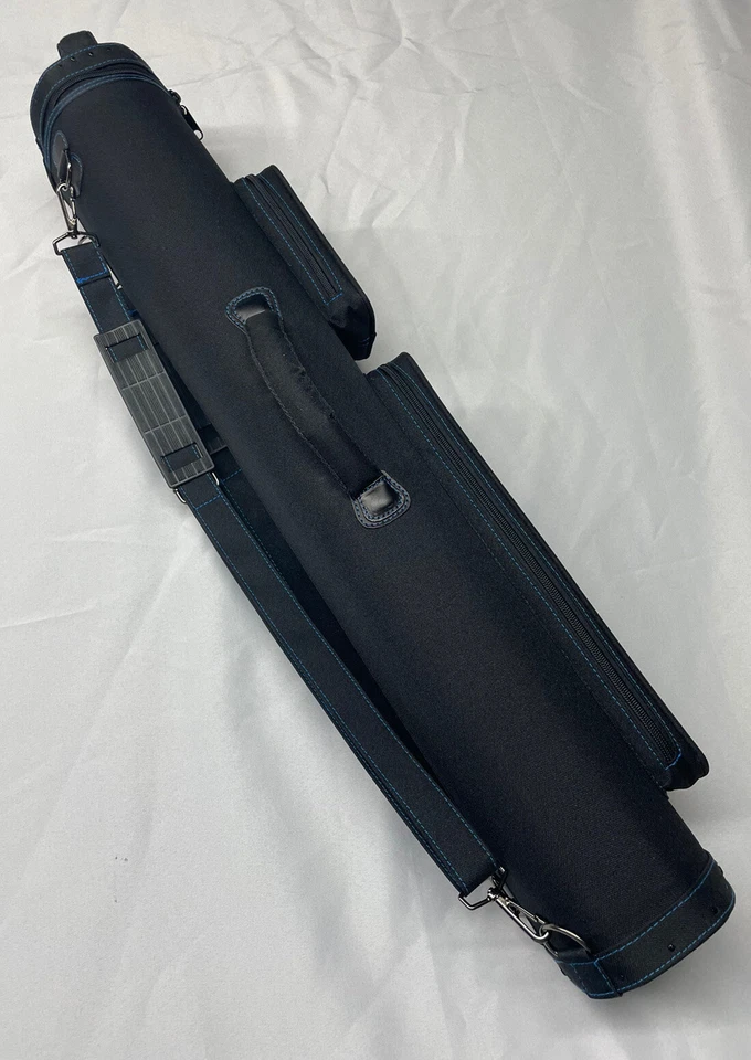 Vincitore Black Dura Nylon 6 Butt 10 Shaft 6x10 Cue Case W/ Blue Stitching Oval - Image 3 of 4