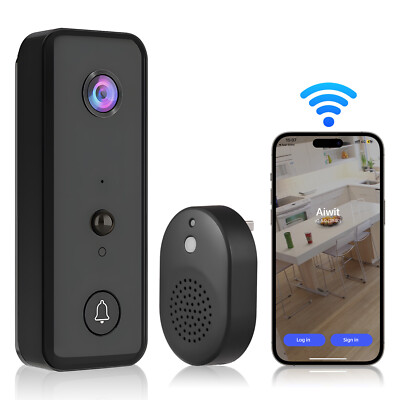 Wireless WiFi Video Doorbell Camera with Chime Indoor/Outdoor