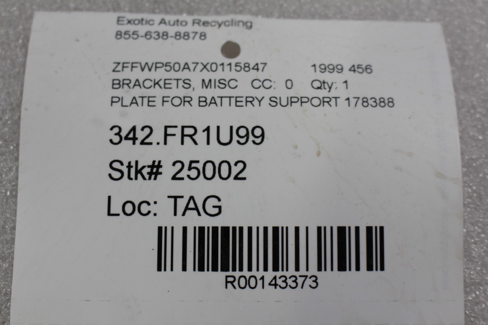 Ferrari 456 M, 550, Battery Support Bracket, Used, P/N 178388