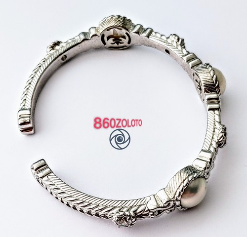 NEU J. RIPKA AUSVERKAUFT 925 SILBER 3 MABE PERLENSTATIONEN SCHARNIERTES MANSCHETTENARMBAND. Neu ohne etikett - Bild 9 von 9