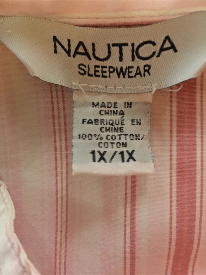 Camisa para dormir de algodón Nautica Lds talla 1X larga Sl como nueva Foto 2 de 4