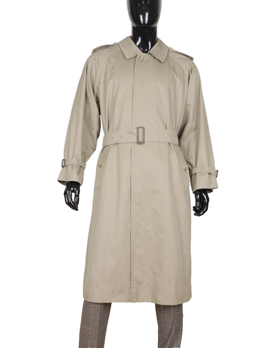 Men's Burberrys Vintage Beige Belted Trench Coat Size 48 - Picture 7 of 16