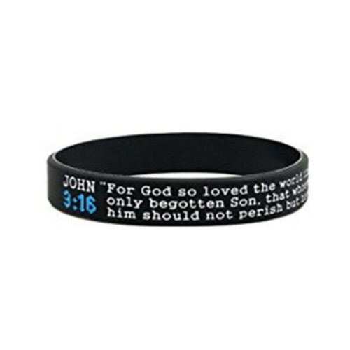 Fashion Bible Verse Wristbands Christian Men Bracelet Silicone Band Bangle - Picture 9 of 12