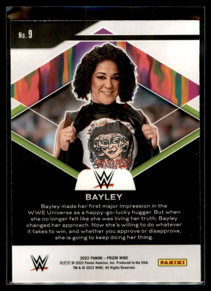 2022 Panini Prizm WWE Wrestling Fearless Insert #9 Bayley - Image 2 of 2