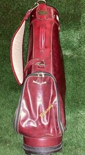 Vintage Spalding Vinyl/Leather Cart Carry Golf Bag 36x11  USA 2 Zipper Pockets