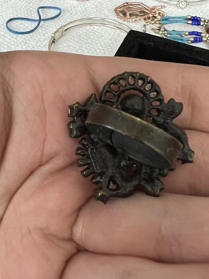 ANILLO DE MADERA NEGRO CON ESTRÁS ROSA SODINI FIRMADO POR EL DISEÑADOR TALLA 9 Foto 3 de 4