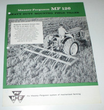 Brochure vendita motozappa da campo montato Massey Ferguson MF 126 pubblicità letteratura 1960