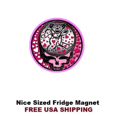 213 -  Nice Grateful Dead Bear Hearts  Refrigerator Magnet