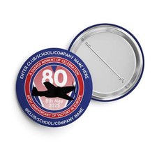 VE Day 80th Anniversary CUSTOM NAME Standard Pin Badge Design 5 - Special Editio
