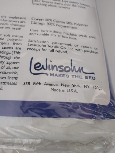 Levinsohn No More Sneezes Anti Allergy Mattress Cover ( FULL ) Made in USA NEW - Picture 8 of 8