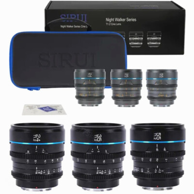 超美品 SIRUI Night Walker 24/35/55 Sony E SIRUI Night Walker T1.2 S35 3-Lens Set 24/35/55mm E – Filmgear Canada