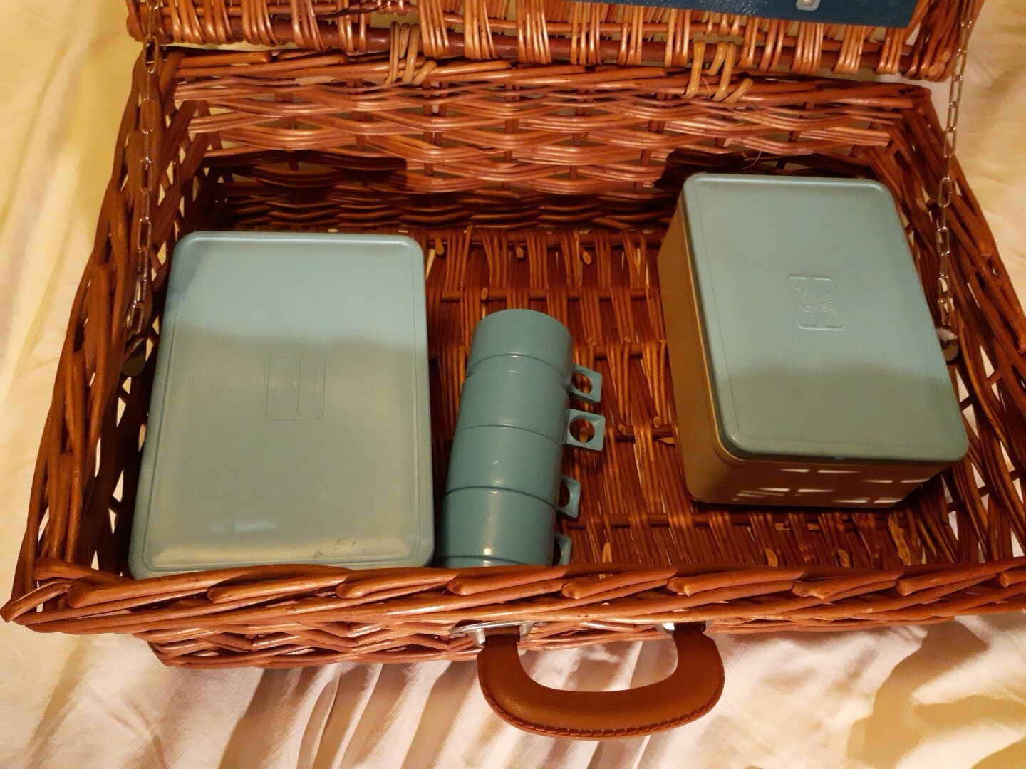 Vintage SIRRAM Wicker picnic Hamper eBay