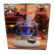 FG Square LED Light Up Fountain for Christmas Village in Box