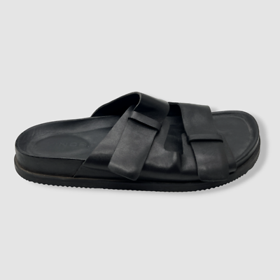Vince Men\'s Black Slide Sandals Dali Leather Sandal in Shoes | Vince main image 3