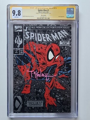 Spider-man #1 (1990) Torment SILVER Signed by Todd McFarlane