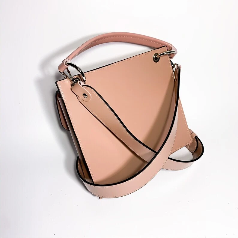 COACH Borsa a tracolla donna VERA PELLE borsetta donna rosa beige borsetta tracolla