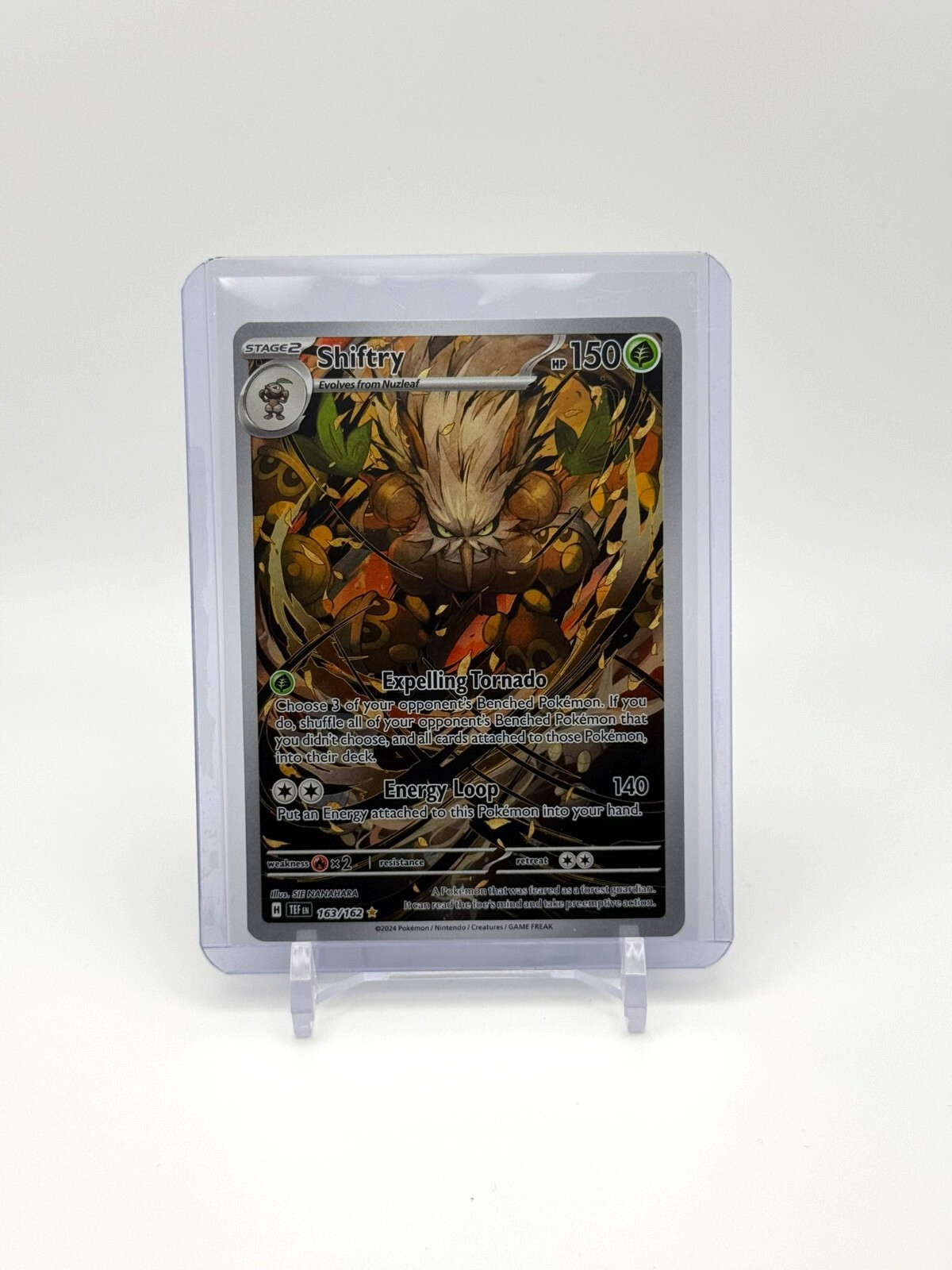 Pokemon Card - Shiftry 163/162 Holo Illustration Rare 2024 Shiny Foil Art TCG NM