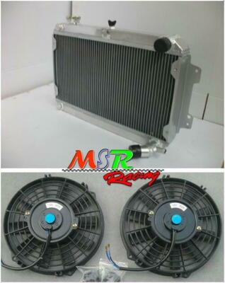 for Mazda RX7 Series 1 2 3 S1 S2 S3 SA/FB 1979-1985 MT Aluminum Radiator & Fan*2