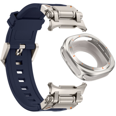 Soft Silicone Band for Galaxy Watch Ultra Rugged Durable Strap Metal Adapter