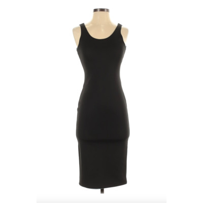scuba bodycon midi dress Goddiva Scuba Crepe Side Neck Bodycon Midi Dress
