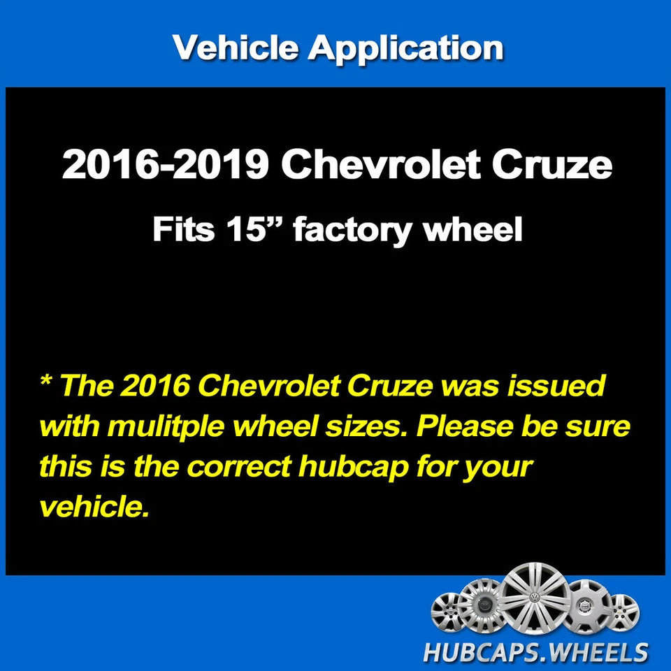 Hubcap for Chevrolet Cruze 2016-2019 - Genuine OEM 15-in Silver Wheel Cover 3302 - Image 4 of 4