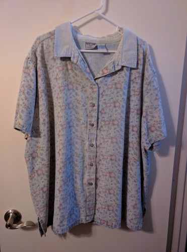 Various Plus Sized 22 24 26 28 2x 3x 4x Long & Shortsleeve Denim Blouse Top - Picture 30 of 60