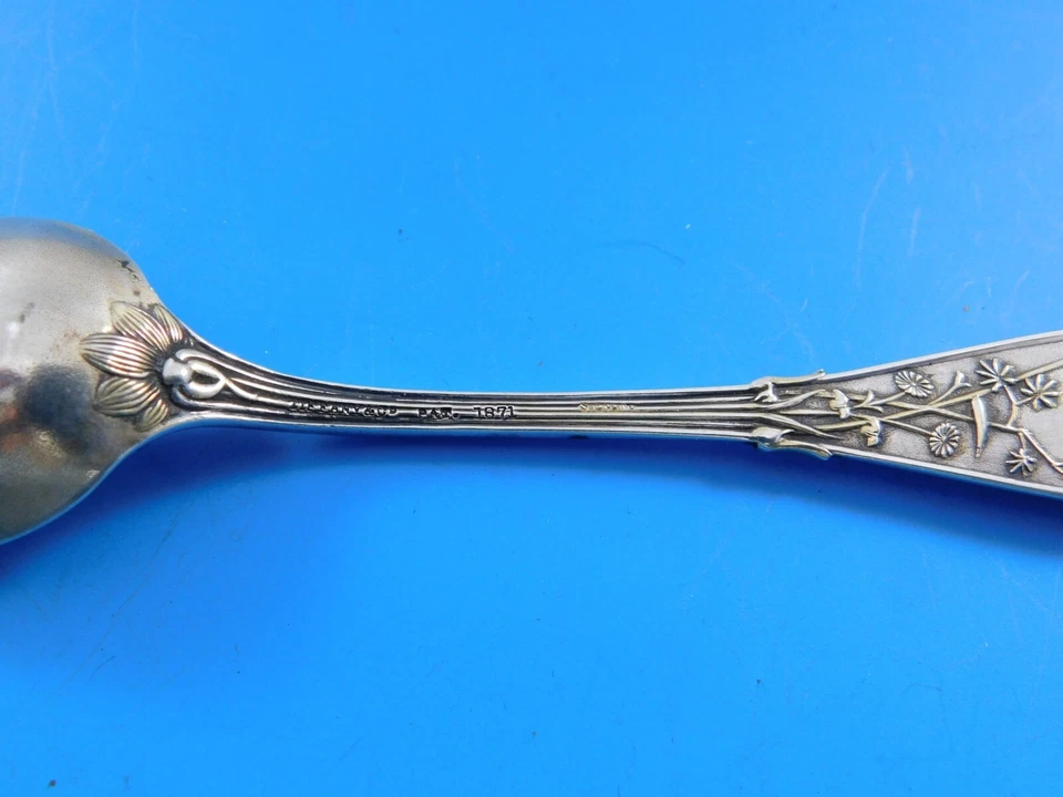 Cuchara de café japonesa de plata esterlina de 4 en punto GW 4 3/4" Foto 4 de 4