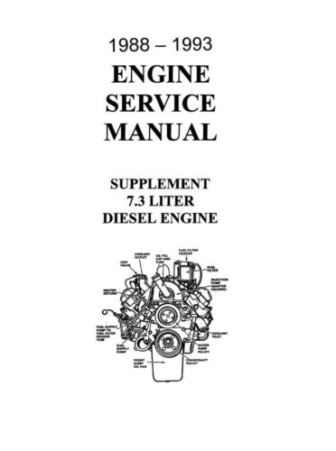 1988 1992 1993 Ford 7.3 Diesel Engine Shop Service Repair Manual - Picture 1 of 8