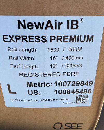 NewAir I.B. Express Premium Bubble Roll Film 1500’ X 16” Wide 12” Perf