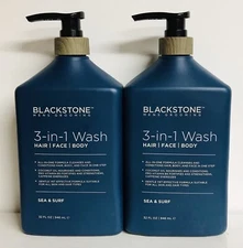 2-Pack Blackstone ~ Sea & Surf 3-in-1 Men’s Wash 32 fl oz Each ~ Gentle Formula
