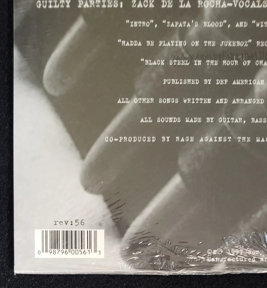 Rage Against The Machine People of the Sun 1st Pressing REV:56 SEALED 10" Vinyl - Image 4 of 4