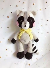 Crochet raccoon doll, handmade raccoon doll, amigurumi raccoon, raccoon toy