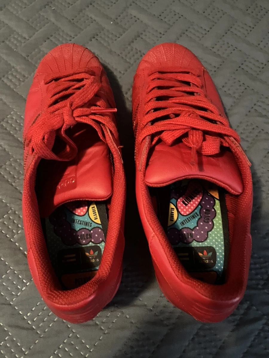 Adidas x Pharrell Williams Superstar Shelltoe Red Sz Men 9 Great