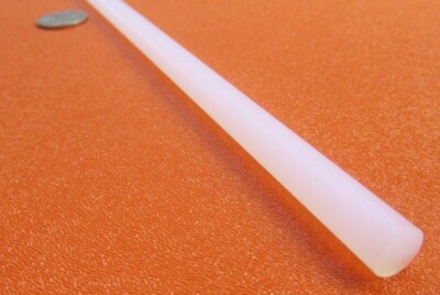 PVDF Round Rod, White (.375'') 3/8'' Diameter x 2 Foot Length