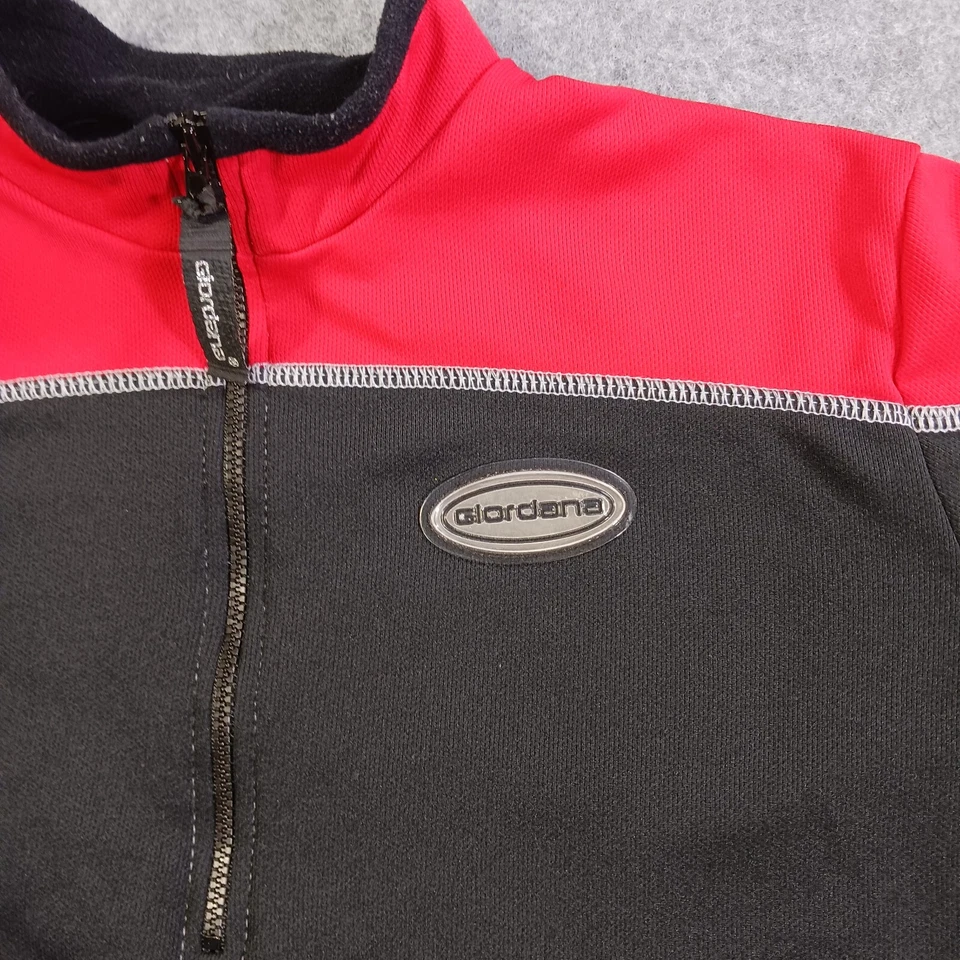 Jersey de ciclismo Giordana para hombre talla 3 negro rojo cuarto cremallera manga larga Foto 4 de 4