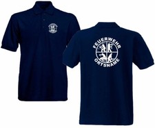 Feuerwehr Poloshirt marineblau versch.Druckfarben Signet Feuerwehrlogo Logo FS5