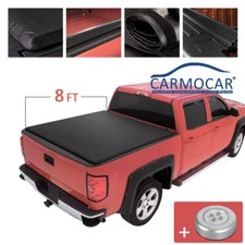 8ft Long Bed Soft Roll Up Tonneau Cover For 2002-2018 Dodge Ram 1500 2500 3500