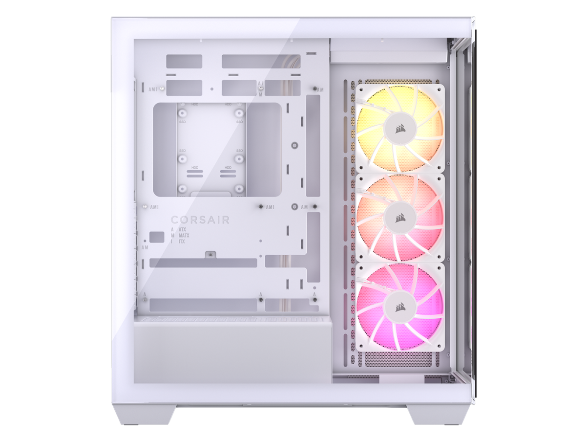 CORSAIR 3500X ARGB Tempered Glass Mid-Tower PC Case, White – 3x