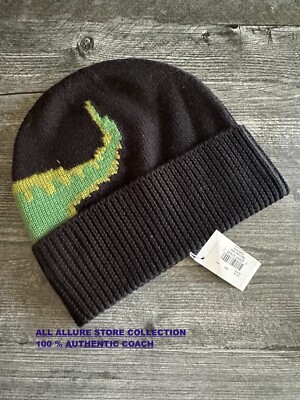 COACH REXY KNIT BEANIE:NWT BLACK/MULTI CO105 | eBay