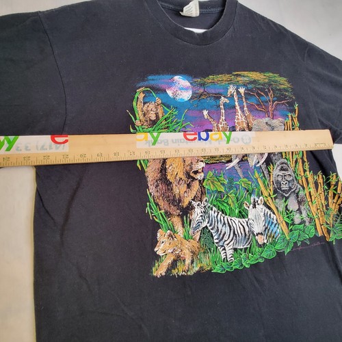 Vtg Hazelwood Premo Jungle Wrap Graphic T Shirt Men Single Stitch X L 1993 USA - Picture 6 of 9