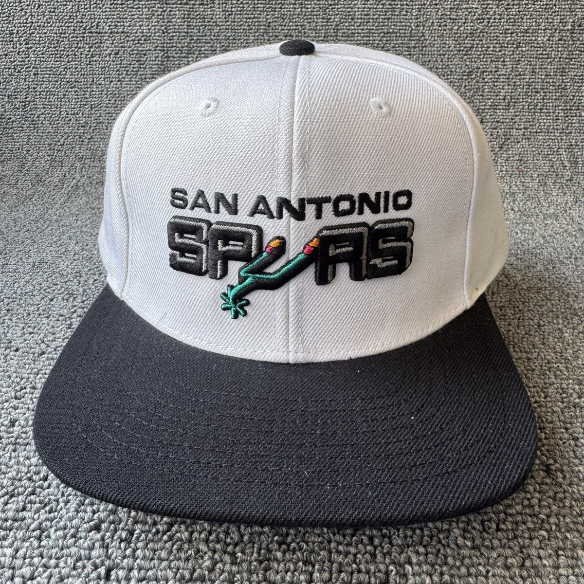 Mitchell & Ness Spurs Retro Snapback Hat Black White NBA Cap Unknown Size