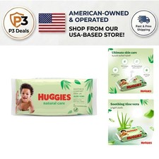Natural Care Baby Wipes with Aloe Vera - Hypoallergenic, 56 Count Soft Pack