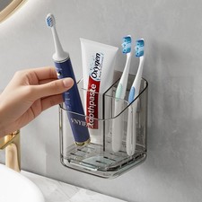 3 Slots Detachable Toothbrush Holders Wall Mounted for Bathrooms Electric T...