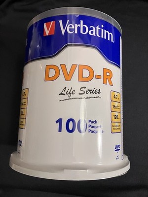 Verbatim Life Series 16x DVD-R 4.7GB 120 Minute Discs - Pack of 100