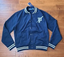 Polo Ralph Lauren Men  s Gothic P Fleece Varsity Letterman Jacket Medium NEW