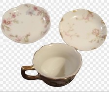 RARO antico set da tè Haviland Limoges VERA MINIATURA | armadio casa delle bambole 3 pezzi