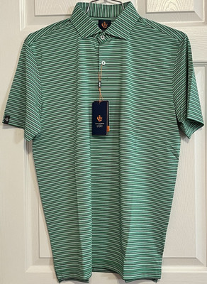Donald Ross Men's Oliver ''Sport'' Golf Polo, Med, Spearmint/White/Charcoal, NWT