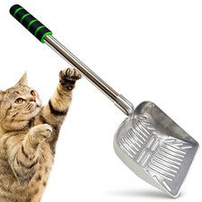 Cat Litter Scoop, Stainless Steel Long Handle Chicken Coop Poop Scooper, Comfort