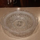 Vintage Clear Ornate Wexford Large 14” Low Fruit Bowl