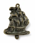 Small Antique Brass Galleon Ship Door Knocker, Nautical / Sailing / Maritime